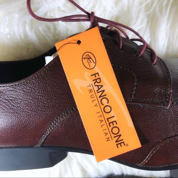 NEW Franco Leone Truly Italian Leather Bordo Shoes - Picture 7 of 9